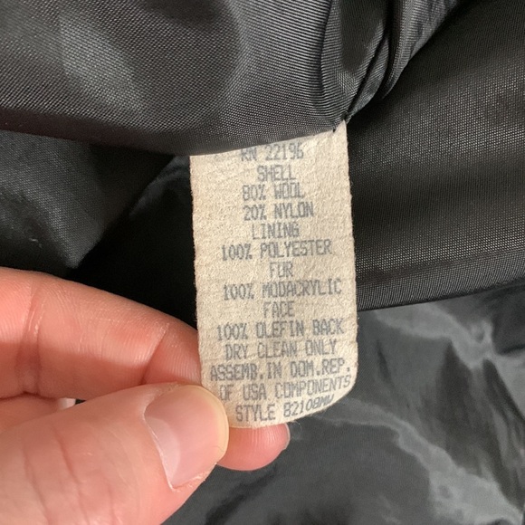 Womens Vintage Herman Kay Wool Black Coat W Brown Fur Trim Size M - Picture 8 of 10